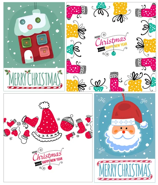 Σύνολο προτύπων καρτ ποστάλ Χριστούγεννα. — Διανυσματικό Αρχείο