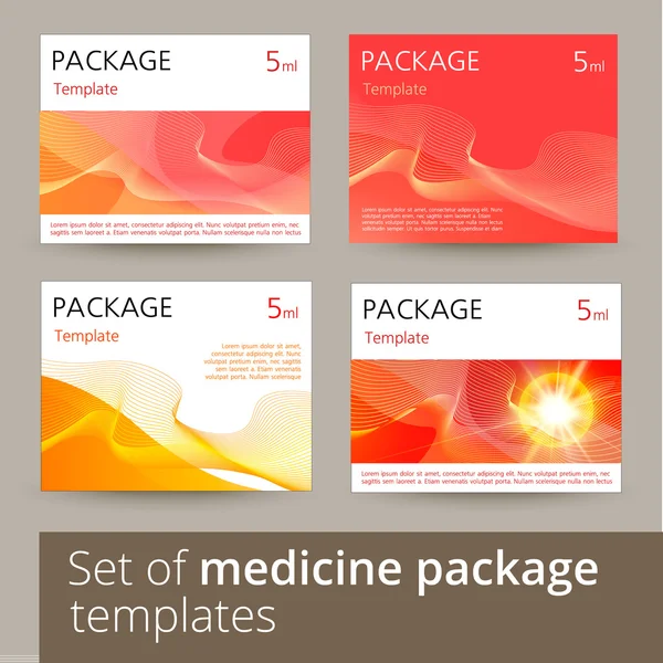 Conjunto de projeto de pacote de medicina com 3d-template . — Vetor de Stock
