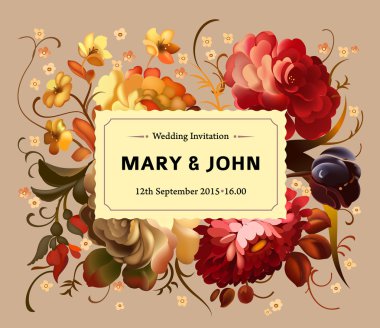 Vintage Bahçe çiçek kartıyla.