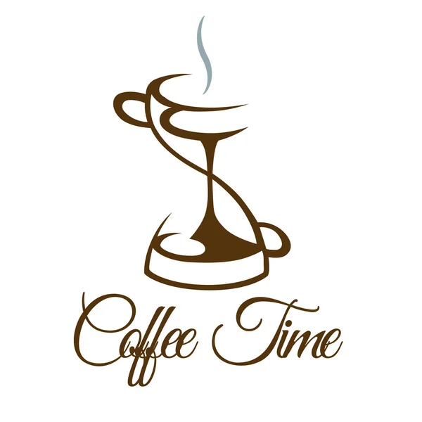 Kaffe tid logotyp design. — Stock vektor