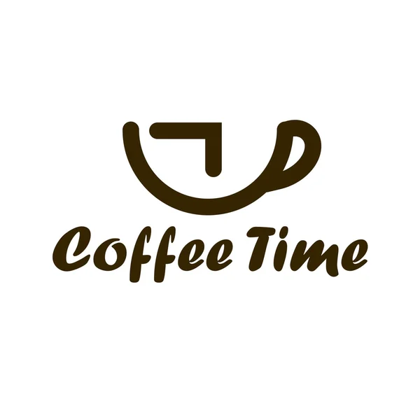 Caffè tempo logo design . — Vettoriale Stock