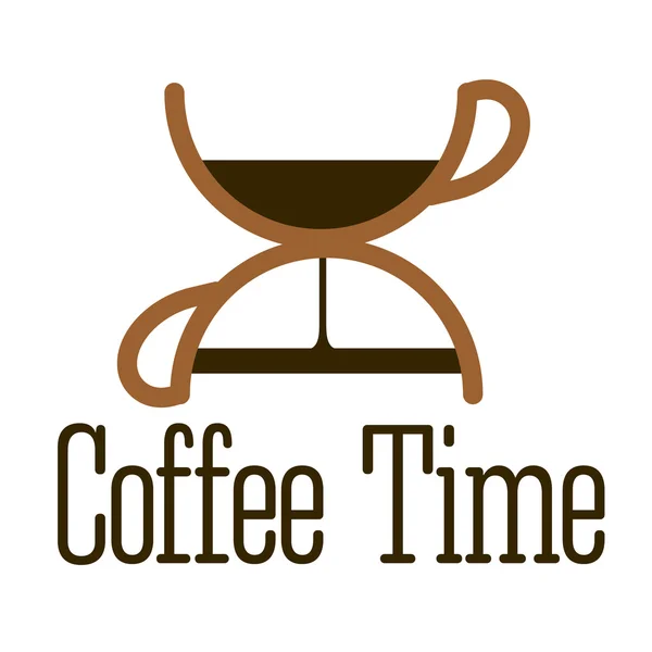 Caffè tempo logo design . — Vettoriale Stock