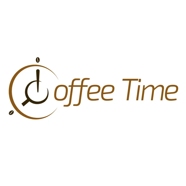 Caffè tempo logo design . — Vettoriale Stock