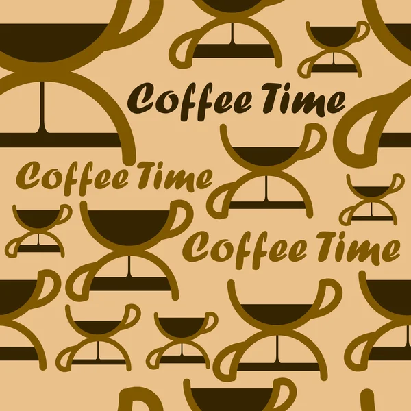 Patrón sin costura con el símbolo de la hora del café . — Vector de stock