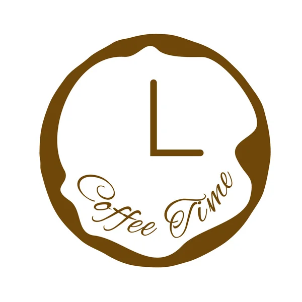 Caffè tempo logo design . — Vettoriale Stock