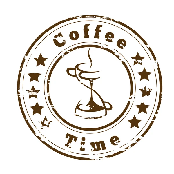 Caffè tempo logo design . — Vettoriale Stock