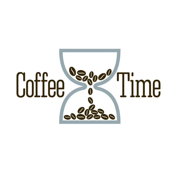 Caffè tempo logo design . — Vettoriale Stock