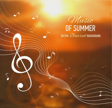 Müzik notlar ve anahtar arka plan bulanık.