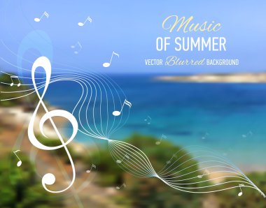 Müzik notlar ve anahtar arka plan bulanık.