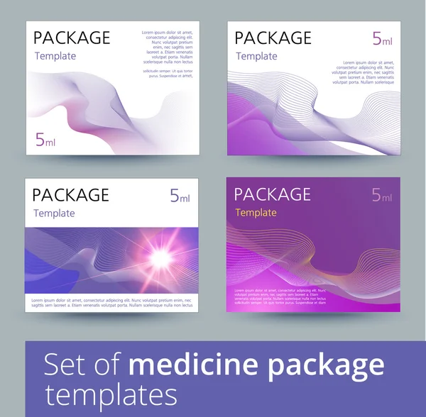 Conjunto de projeto de pacote de medicina com 3d-template . — Vetor de Stock