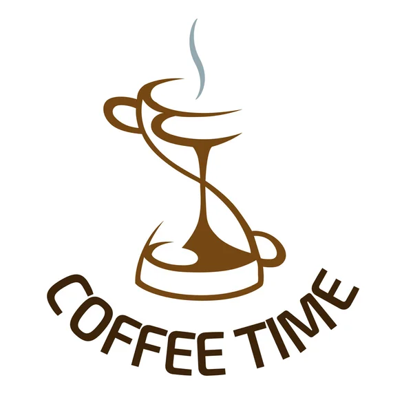 Kaffe tid logotyp design. — Stock vektor