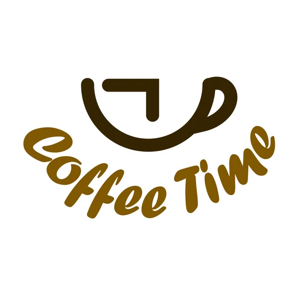 Дизайн логотипу часу кави . — стоковий вектор