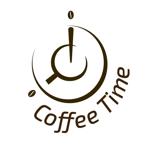 Caffè tempo logo design . — Vettoriale Stock