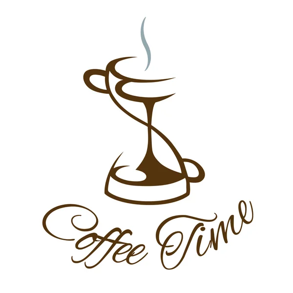 Caffè tempo logo design . — Vettoriale Stock