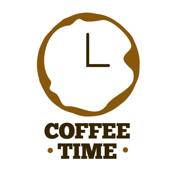 Diseño del logotipo del café tiempo . — Vector de stock