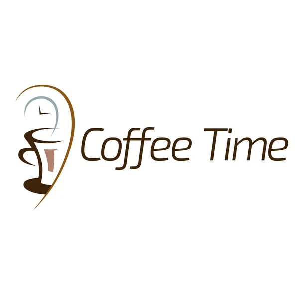 Дизайн логотипу часу кави . — стоковий вектор