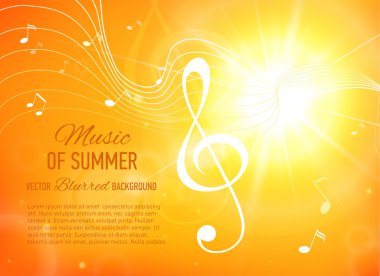 Sarı arka plan ile müzik notlar ve anahtar. İşaret fişeği. 