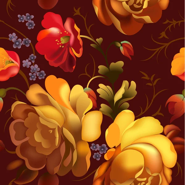 Rus Zhostovo tarzı seamless modeli.