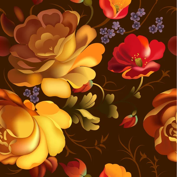 Rus Zhostovo tarzı seamless modeli.