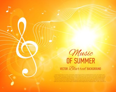 Sarı arka plan ile müzik notlar ve anahtar. İşaret fişeği. 