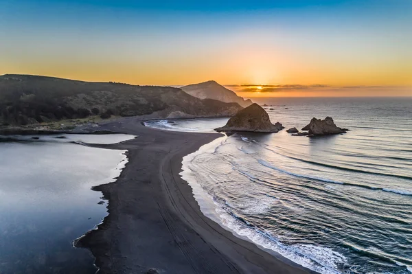 Vista Pittoresca Incredibile Paesaggio Selvaggio Con Oceano Pacifico Scogliere Che — Foto Stock