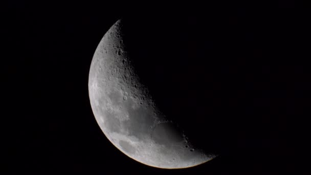 Luna Crescente Calante Sfondo Cielo Scuro — Video Stock