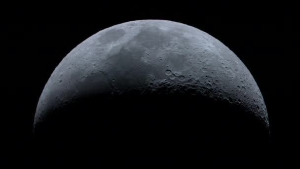 Luna Creciente Menguante Fondo Del Cielo Oscuro — Vídeos de Stock