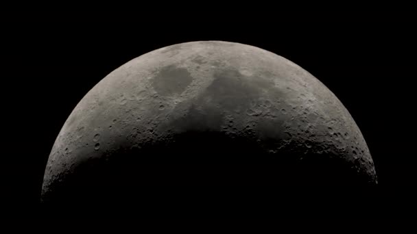 Дивовижна Поверхня Місяця Повна Кратерів Метеоритів Йдуть Всесвіту — стокове відео