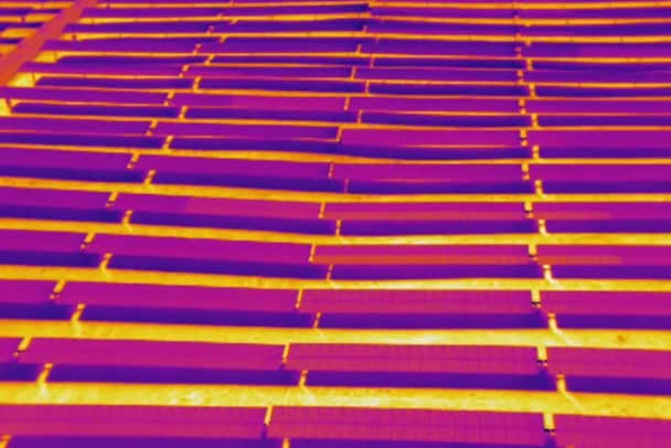 Aerial View Using Thermal Imaging Inspect Solar Panel Installation — Stock video