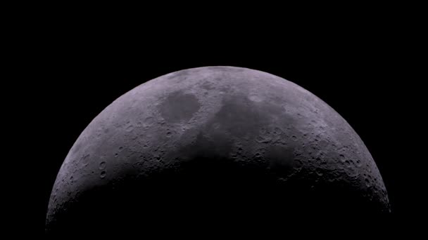 Erstaunlich Raue Oberfläche Des Mondes Voller Krater Von Meteoriten Aus — Stockvideo
