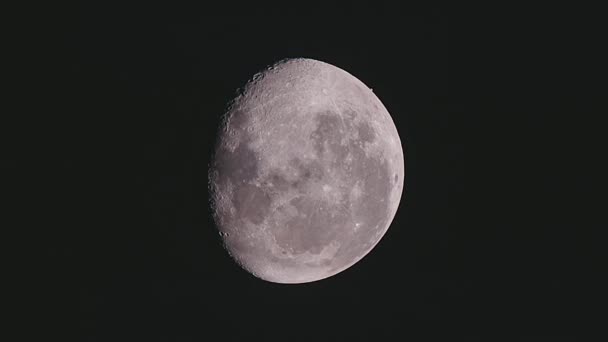 Waxing Crescent Moon Dark Sky Background Timelapse — Stock Video