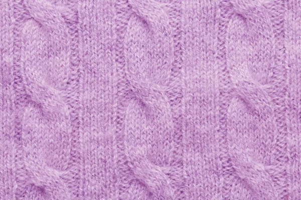 Purple Knitted Woolen Fabric Background — Stock Photo, Image