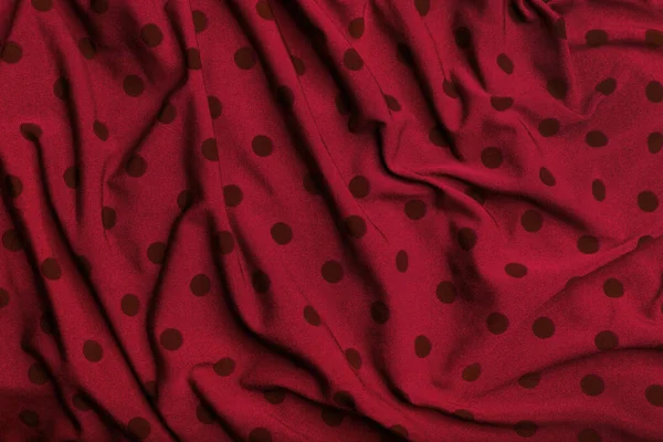 Polka Dot Sfondo Tessuto Rosso — Foto Stock