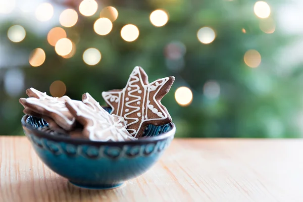 Gingerbread çerezleri, bokeh — Stok fotoğraf