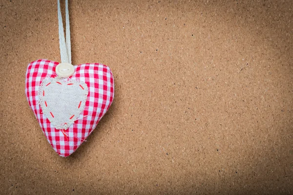 Hearts on cork blackboard — Stock Photo, Image