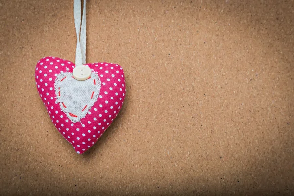 Hearts on cork blackboard — Stock Photo, Image