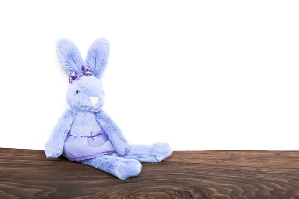 Изолированный игрушечный кролик — стоковое фото