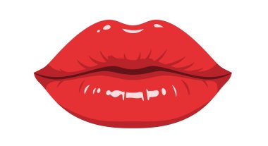 Parlak Kırmızı Dudaklar Güzellik ve Makyaj İlanlarına Gülümsüyor