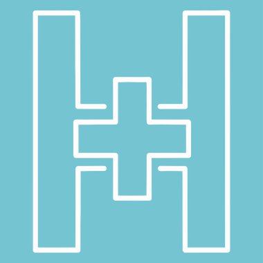 Beyaz Tıbbi H Simgesi Teal Arkaplanı Sağlık Hizmetlerini Temsil Ediyor