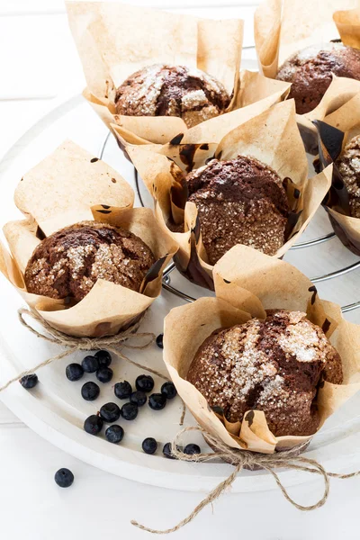 Chocolate banana muffins. Selective focus — Stock Photo, Image