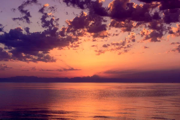 Восход Солнца Над Средиземным Морем Драматические Облака Природа — стоковое фото