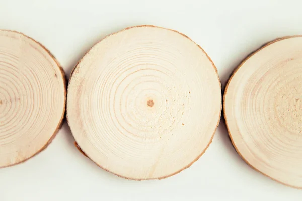 Drewno Cięte Okrągły Kształt Tekstury Okrągły Drewniana Piła Cuton Białe — Zdjęcie stockowe