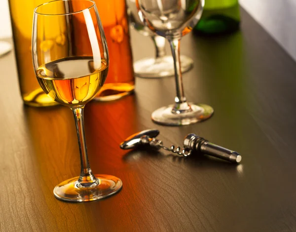 Glass of white wine on table — Stock Photo, Image