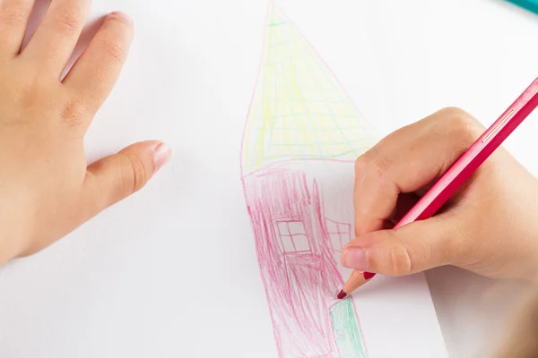 Mano de dibujo infantil a lápiz de color —  Fotos de Stock