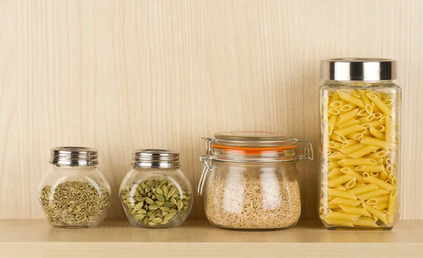 Pasta, rice and spices — Stock Photo, Image