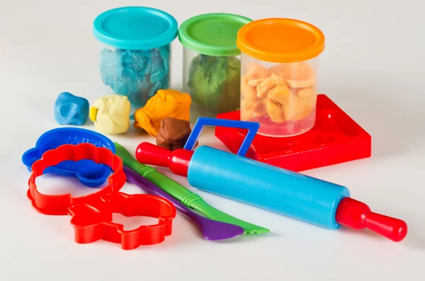Plasticine colorée et outils — Photo