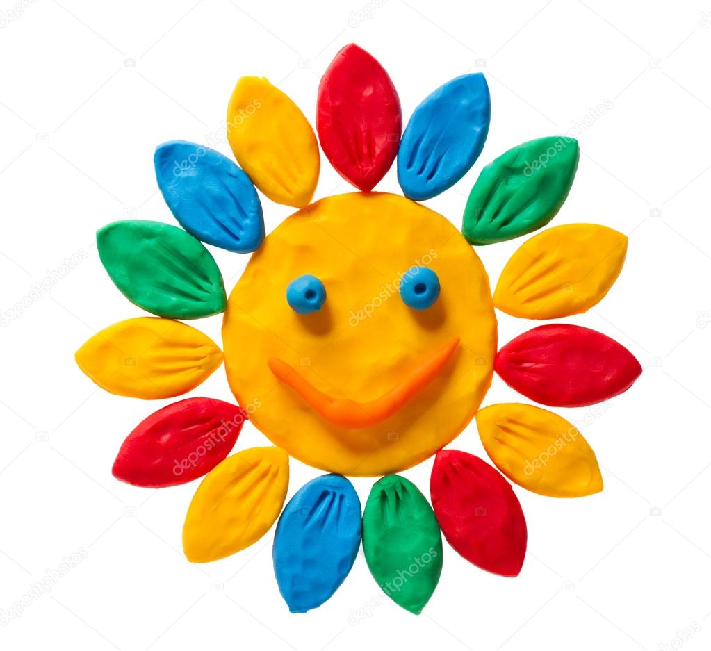 Plasticine smiling flower 