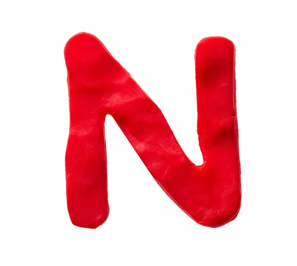 Plasticine letter N — Stock Photo, Image