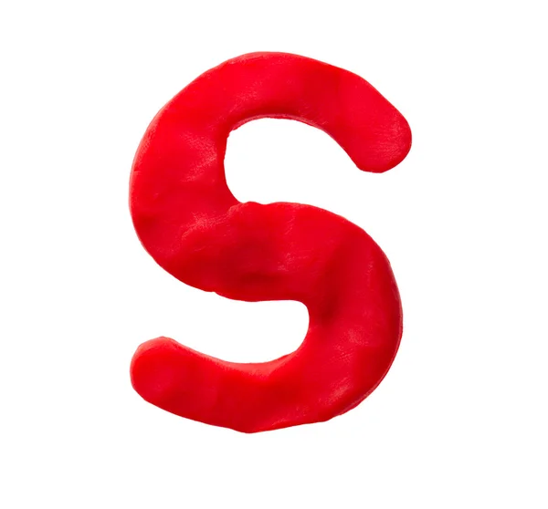 Plasticine letter S — Stock Photo, Image