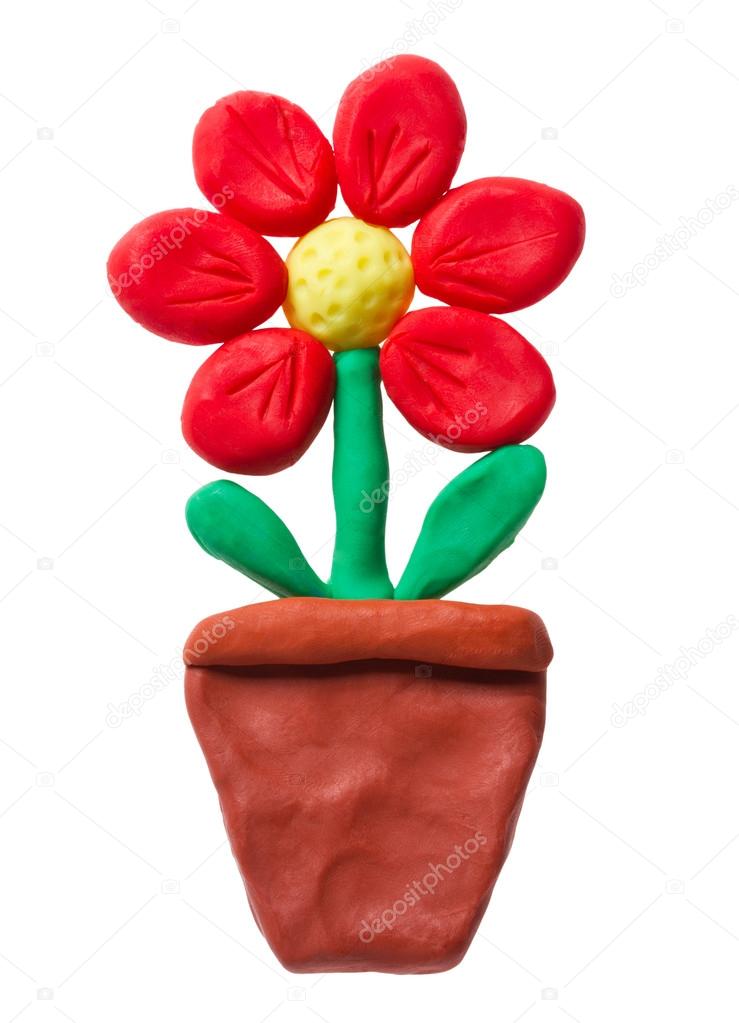 Plasticine flower pot